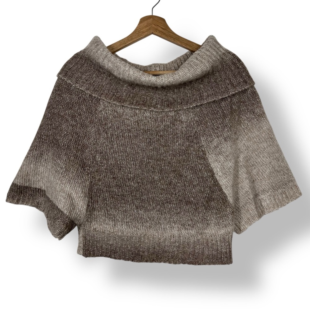 Vintage Charlotte Russe Brown Ombre Effect Off Shoulder Wool Blend Top